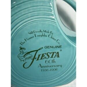Fiesta 60th Anniversary Fiestaware Turquoise Large Disc Pitcher 67oz 7.5”